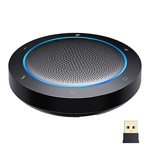 Bluetooth Speakerphone,Noise Reduction Conference Speaker with Mic,USB/Dongle/Bluetooth Connection,Enhanced Voice Pickup,Compatible with Meeting Apps for Home Office,Black