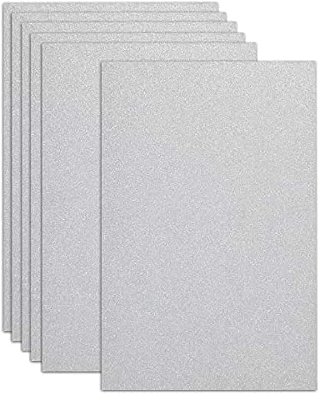 Silver Glitter Card Sheets for Crafts and Invitations