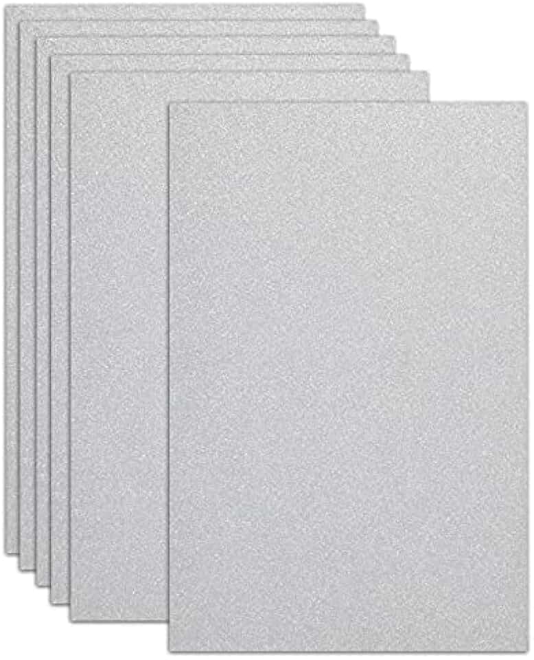 Silver Glitter Card Sheets for Crafts and Invitations