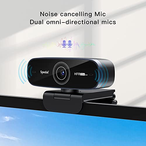 1080P 60fps Webcam with Dual Microphone, AutoFocus, Software Included, Ultra HD Streaming Web Camera, USB Computer Camera for Gaming/Online Teaching/Video Calling/Zoom/Skype