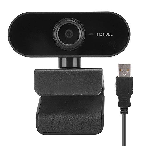 1080P Computer Camera Desktop 360 Degrees USB Camera Webcam with Microphone Free-Drive for Video Call Conference (Black)