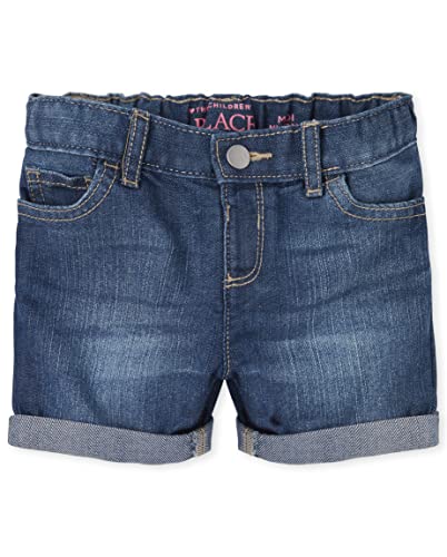 Baby and Toddler Girls Roll Cuff Denim Midi Shorts, Sophie WASH, 18-24 Months