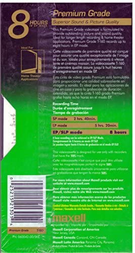 MAXELL T-160 PREMIUM GRADE VIDEOCASSETTE
