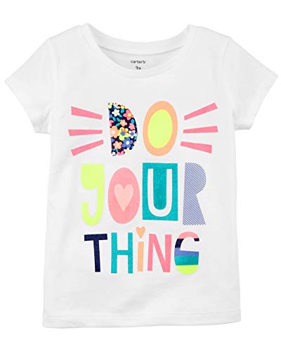 Carters Baby Girls Do Your Thing Jersey Tee, White, 3 Months