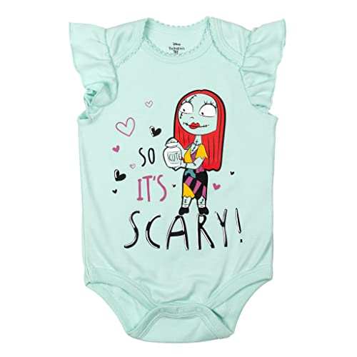 Nightmare Before   Jack Skellington Sally   Baby Girls 5 Pack Cuddly Short Sleeve Baby Bodysuits Multicolor 0-3 Months