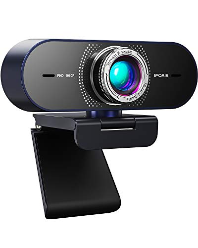 HD 1080P Webcam with Microphone, Pro Streaming Webcam with 6 Layer Anti-Glare Lens 110 Degree Wide Angle Calling View Video for Windows Mac Conferencing Gaming Xbox Skype OBS Twitch YouTube