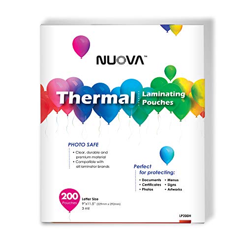 Premium Thermal Laminating Pouches, 9" x 11.5"/Letter Size/3 mil, 200 Pack (LP200H)