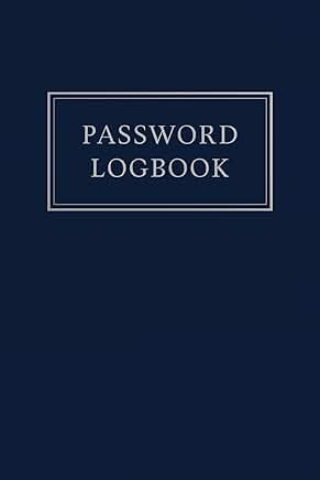 Navy Blue Password Logbook for Secure Login Organization