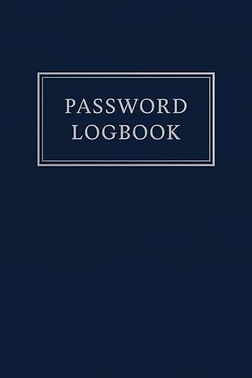 Navy Blue Password Logbook for Secure Login Organization