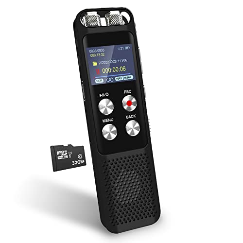 48B Digital Voice Recorder: Voice Activated Recorder with Playback, Audio Recording Device for Lectures Meetings, Dictaphone Sound Tape Recorder with Password | USB