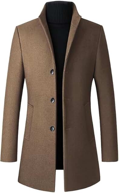 Men's Woolen Trench Coat for Winter