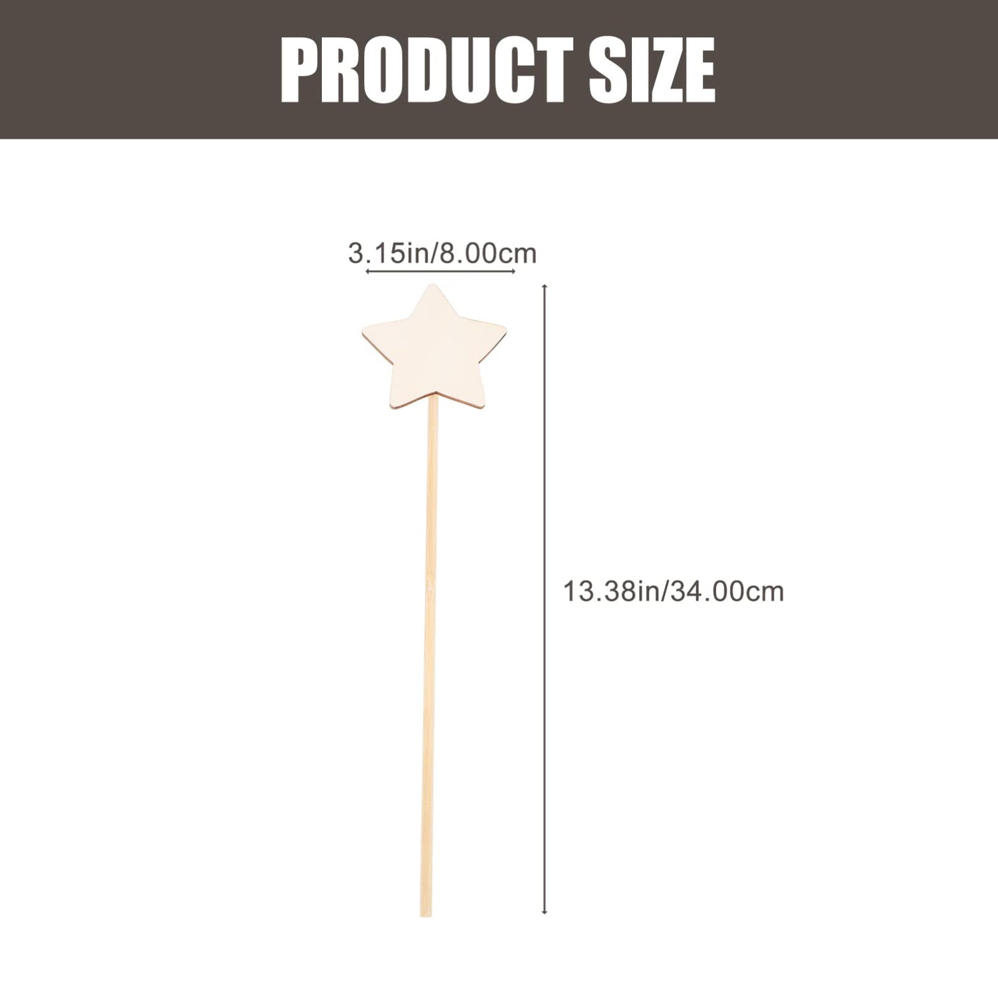 Unfinished Wooden Star Fairy Wand Set - 8 Pieces