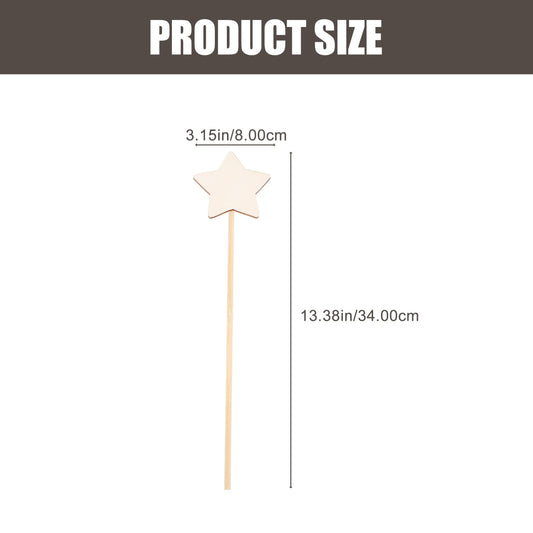Unfinished Wooden Star Fairy Wand Set - 8 Pieces
