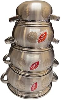 4-Piece Stainless Steel Haandi Set with Lids