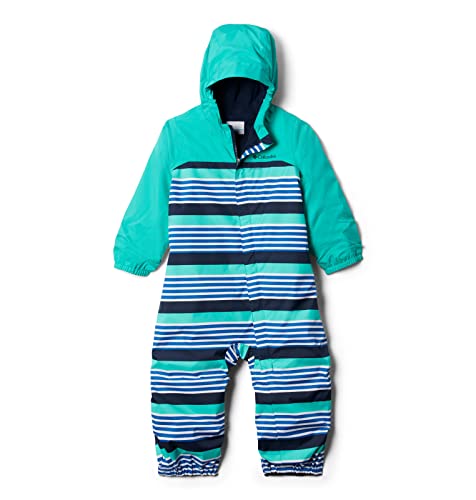 Baby Critter Jitters II Rain Suit, Bright Indigo Milo Stripe/Electric Turquoise, 0/3