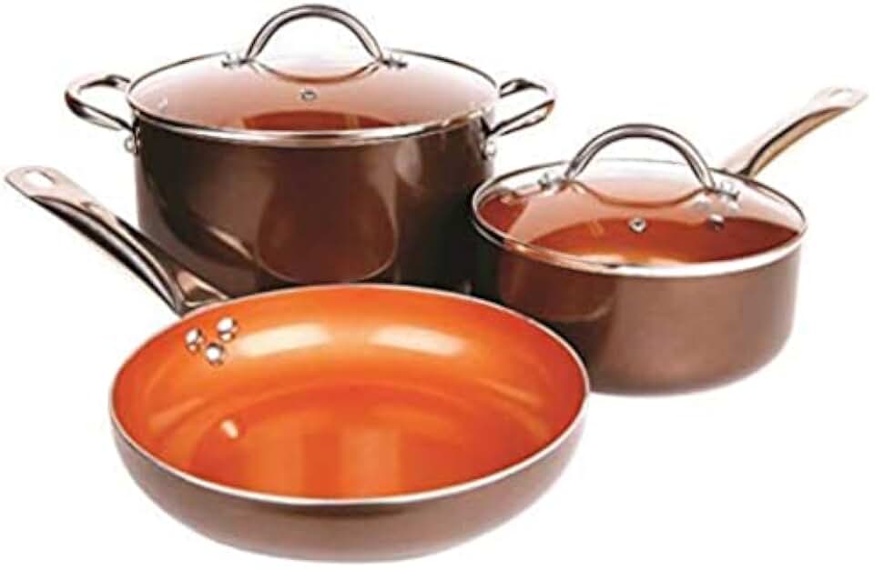 5-Piece Copper Ceramic Non-Stick Cookware Set