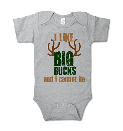 I Like Big Bucks  Shirt  0-3 Months  Gray