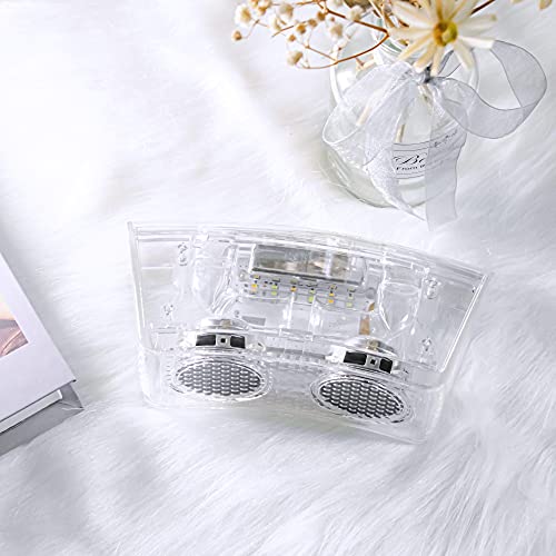 Bluetooth Speaker, Transparent Portable Stereo Sound 10H Playtime 33Ft Wireless Range Bluetooth5.0, Adapted to Phone Pad PC, for Home Party Outdoor Travel Portable Bluetooth Speaker with Lights
