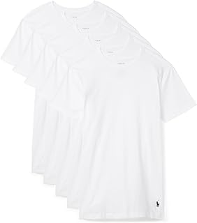 Set of five slim fit crew neck shirts in white and navy