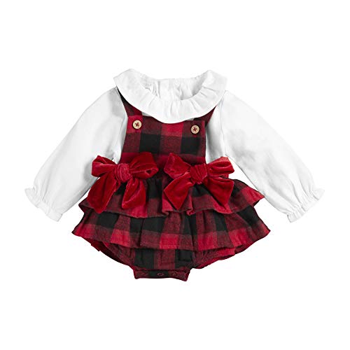 Baby Girls' Red Buffalo Check Pinafore Set, 3-6 Months