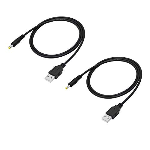 2 Pack USB to DC Power Cable 3.3FT USB 2.0 A Type Male to 4.0 x 1.7mm Male DC 5V Power Plug Barrel Connector Charge Cable Compatible with Router,Mini Fan,Speaker and More Devices(1M)