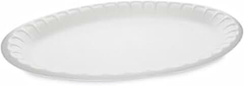 Oval Satin Foam Dinner Platter, 11.5 x 8.5, White