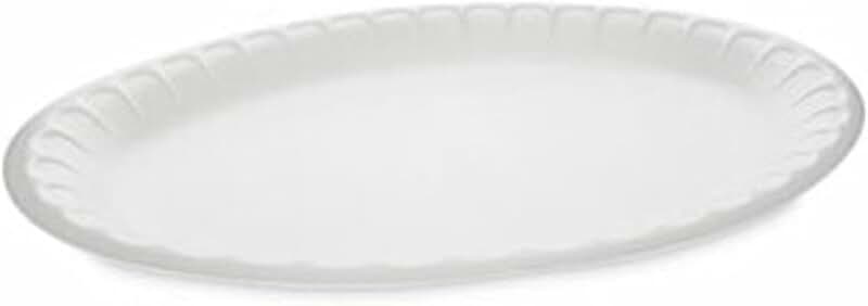 Oval Satin Foam Dinner Platter, 11.5 x 8.5, White
