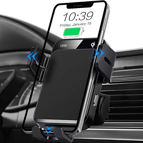 Wireless Car Charger with Auto-Clamp for iPhone and Galaxy