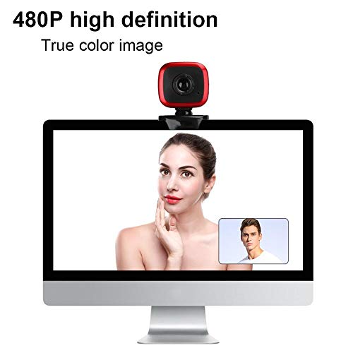 A849 HD Camera Compatible,480P Professional Computer Accessory Optical Lens for Video Call Recording Conferencing/Live Streaming(red)