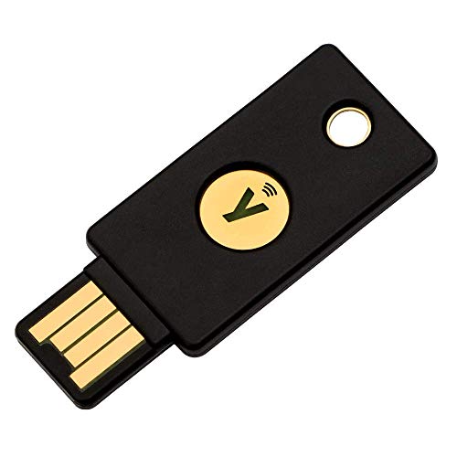 '- YubiKey 5 NFC - Two Factor Authentication USB and NFC Security Key, Fits USB-A Ports and Works with Supported NFC Mobile Devices - Protect Your Online Accounts with More Than a Password