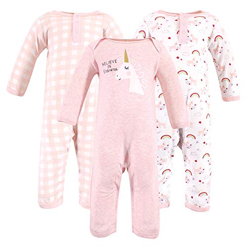 Uni  Baby Cotton Coveralls, Unicorn, 0-3 Months