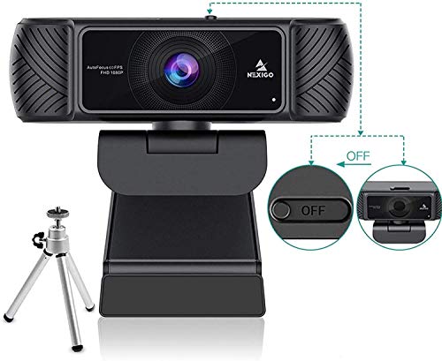 60FPS 1080P Webcam Kits, N680P FHD USB Web Camera with Software Control and Privacy Cover, Upgraded Video Conference Lighting, Extendable Tripod Stand, for Zoom/Skype/Teams