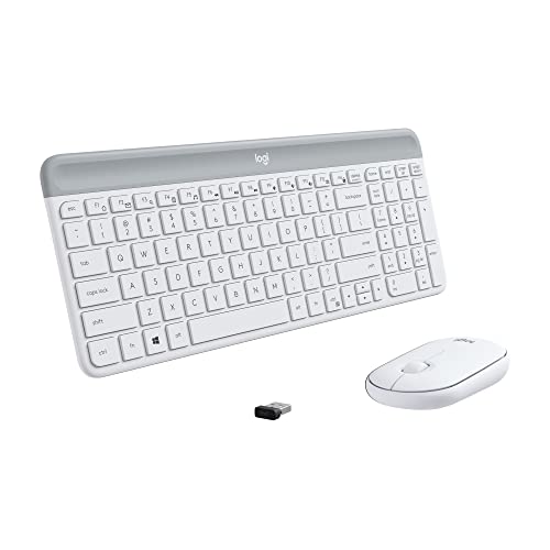 MK470 Slim Wireless Keyboard and Mouse Combo in Off White