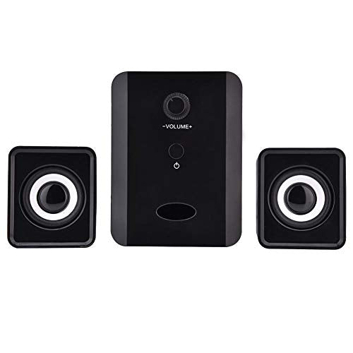 Stereo Sound Surrounding USB-Powered DV 5V & USB 5V Combination Speaker, Soundbar, DVD for Desktop PC(Black)