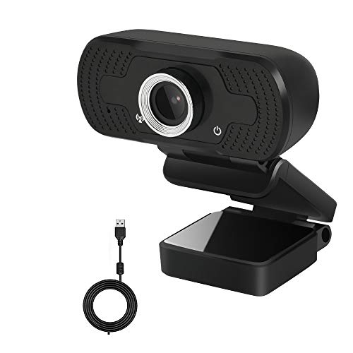 1080P Webcam with Microphone, HD Webcam with Mic for PC Desktop & Laptop USB Web Camera Plug and Play for YouTube/Conference/Gaming/Online Classes (A)