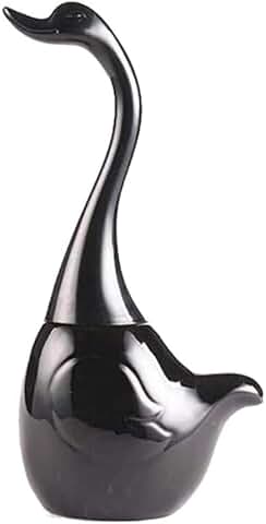Black Ceramic Toilet Brush with Holder for Bathroom