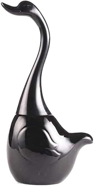 Black Ceramic Toilet Brush with Holder for Bathroom