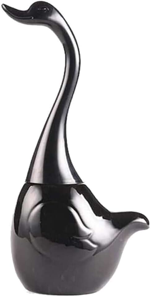 Black Ceramic Toilet Brush with Holder for Bathroom