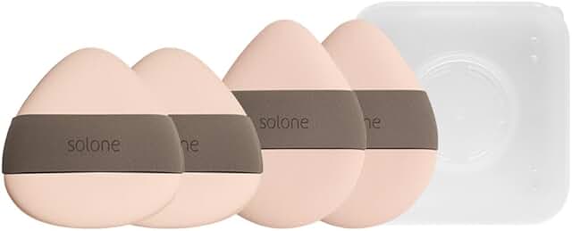 4-Piece Double-Sided Makeup Puff Set with Travel Case