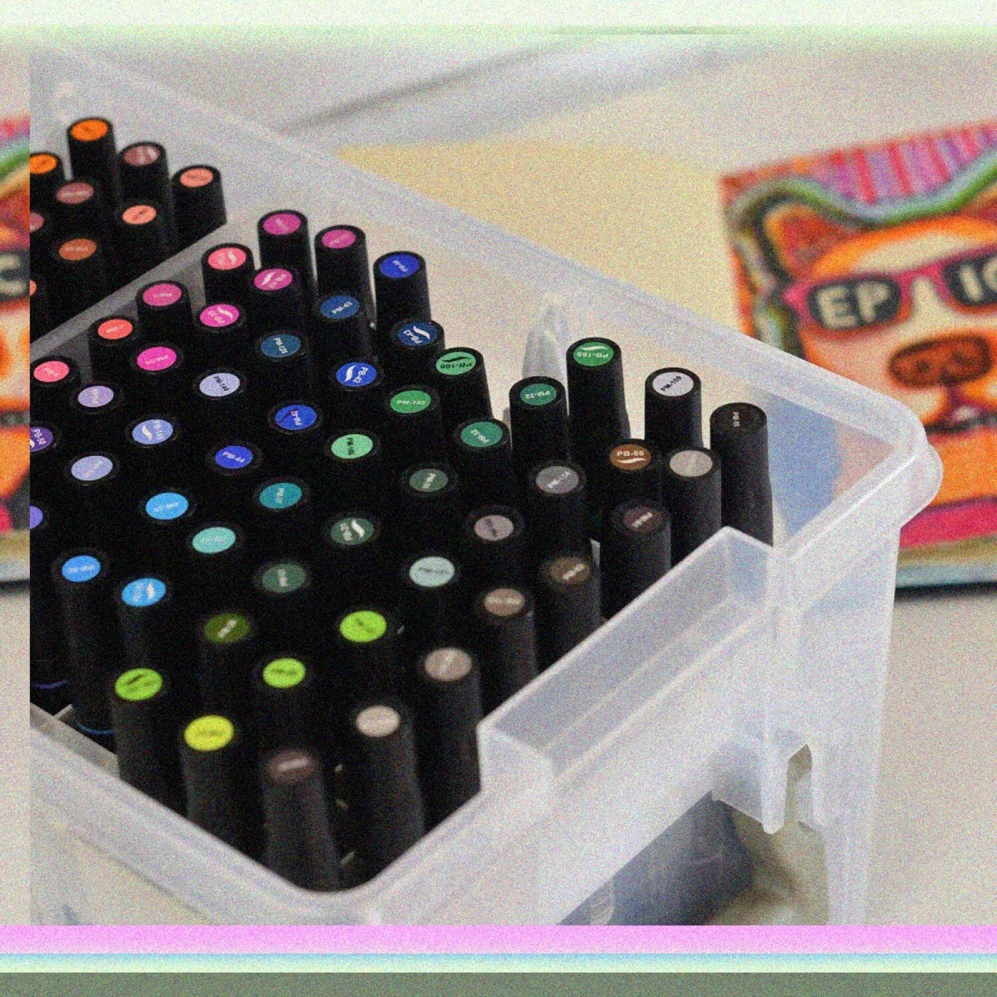 Marker Storage Tray Holds 64 Pens, Pencils, Markers, Brushes