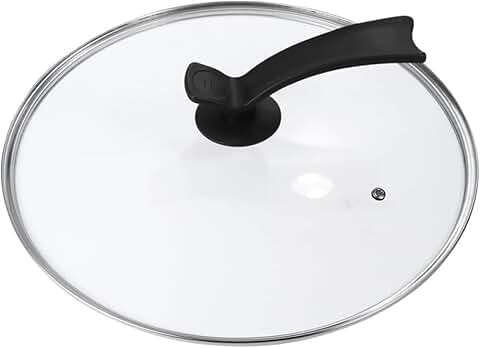 Glass cookware and silicone utensils with universal pot lid
