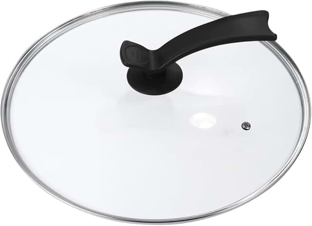 Glass cookware and silicone utensils with universal pot lid