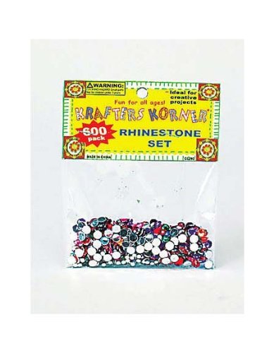 600 Piece Rhinestone Set Assorted Colors)  Case of 50