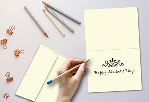 Heavyweight Cream Fold-Over Greeting Card Set, 50 Pieces