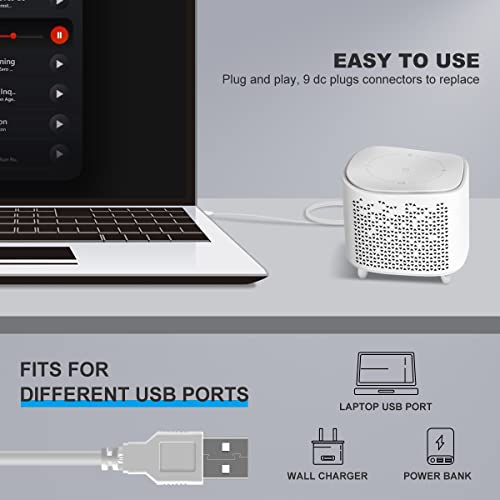 USB to DC Power Cable,Universal 5V DC Jack Charging Cable Power Cord with 9 Interchangeable Plugs Connectors Adapter Compatible with Massage Wand,Router,Speaker and More Devices