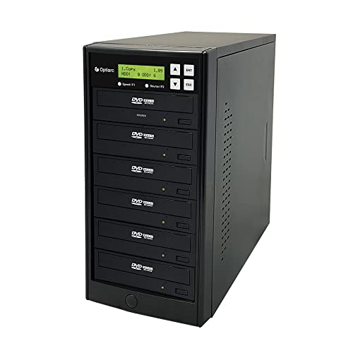 1 to 5 24X Burner M-Disc Support CD DVD Duplicator - Standalone Copier Duplication Tower OPT-S5T-DVD-BK