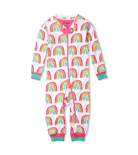 Baby Girls'  Cotton Coverall, Pretty Rainbows, 0-3 Months