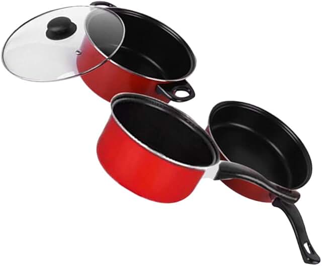 3-piece non-stick cookware set with lids