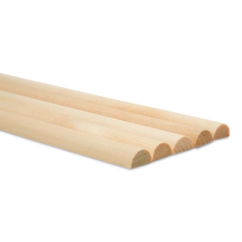 50 Unfinished 12-inch x 1/2-inch Split Wood Dowel Rods