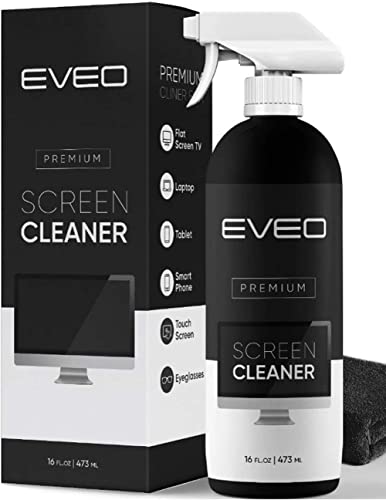 Screen cleaner spray, 16oz bottle with microfiber cloths